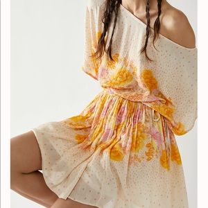 Free People NWT Botanical Borders Mini Dress size Medium